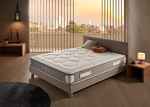 Simpur Relax Taschenfederkernmatratze Royal Madeira 200x200 cm, 25 cm Höhe, Memory-Schaum Hybrid, 13 Komfortzonen, H3 Härtegrad