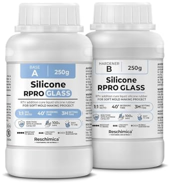 Silikongummi Transparent 1:1 R PRO GLASS (500 g) | Perfekt för Gjutformar i Harts, Vax, Gips och Betong