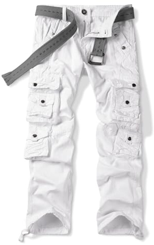 Tianerhay Pantalon cargo de travail tactique militaire en coton avec 8 poches pour homme