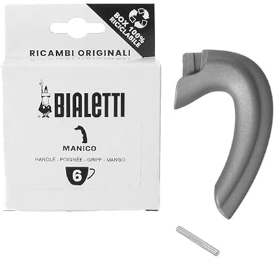 Bialetti - Recambios para Moka Induction 6 tazas 1 mango suave al tacto, antiquemaduras con pasador de acero