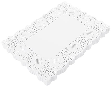 PEPLAYTAL 170 Fogli Carta assorbente olio cava centrini di carta per alimenti sottopiatti eleganti decorazioni compleanno centrini da tavola centrini di pizzo per dessert bianca