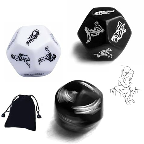 AJOHBM Dadi Poliedrici con giochi per coppia + letto di tavolo da carte e in regalo da camera 2PCS