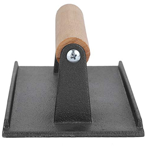 Taidda Burger Press, Burger Smasher Heavy Duty Cast Iron Grill Press och Steak Weight Barbecue Griddle med Trähandtag Tortillapress för Grill, Utomhusgrill, Panini, Tortilla