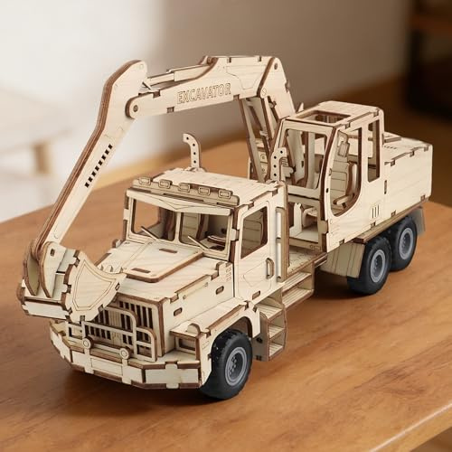Foyucool 3D Wooden Puzzles for Adults, Mechanical Car Model Kits to Build
