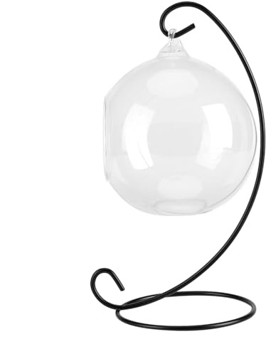 VBESTLIFE Jarrón de Cristal Colgante Grande, Terrario Elegante para Plantas Aéreas y Suculentas, Decoración Interior/Exterior