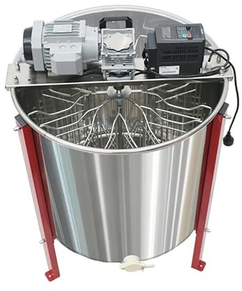 Extractor eléctrico de miel, equipo de apicultura, soporte de altura ajustable, giratorio de tambor de panal para cosecha de miel, capacidad de marco