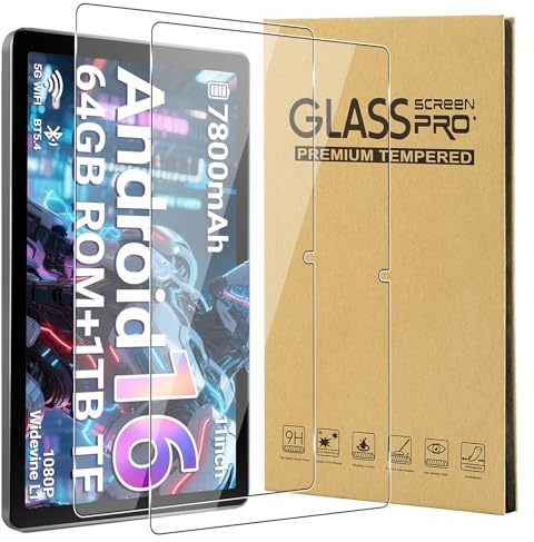 CONAPIKA 2 Pièces Protection Écran pour Laptok LPA7BK/Laptok Android 16 Tablet 11 Pouces, Dureté 9H, Anti Rayures, Sans Bulles, Ultra HD Claire Film Verre Trempé pour Laptok LPA7BK