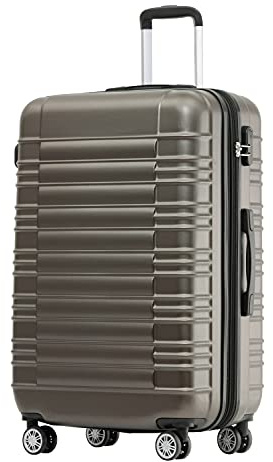 BEIBYE 2088 Zwillingsrollen Reisekoffer Koffer Trolleys Hartschale M-L-XL-Set in 13 Farben (Coffee, XL)