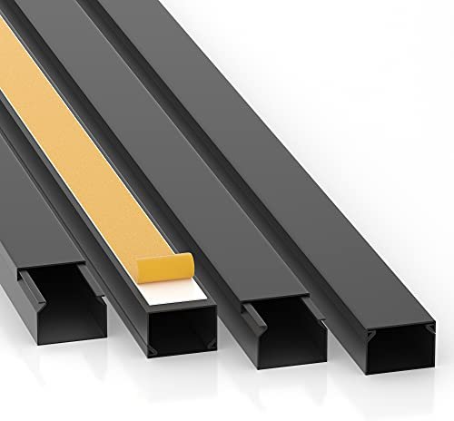 CILSON Canalina per cavi 20 m | 20 x 1 m di lunghezza, 30 x 20 mm di larghezza x altezza, nero, autoadesiva, canale da parete e soffitto con foro inferiore, barra dei cavi, protezione cavi, scrivania