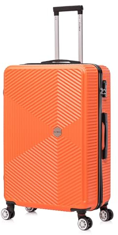 FLYMAX 29 Large Suitcases on 4 Wheels Lightweight Hard Shell Luggage Durable Check in Hold Luggage Built-in 3 Digit Combination Burnt Orange 106L