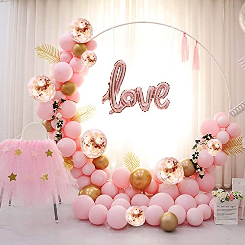 Ballonbogen herzförmig Ballonständer Ballon Kreis Rahmen für Hochzeit, Geburtstagsparty, Veranstaltungsort Dekoration für Ballons, Girlandenplatzierungen (100cm Ring Ballonhalter)