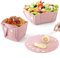 VolksRose Camping Faltbare Schüssel, 3-in-1 Silikon Faltschüssel Campingschüssel Platte Teller, Tragbare Frischhaltedosen Salatschüssel für Outdoor Camping Picknick Wandern, Aufbewahrungsboxen, Rosa