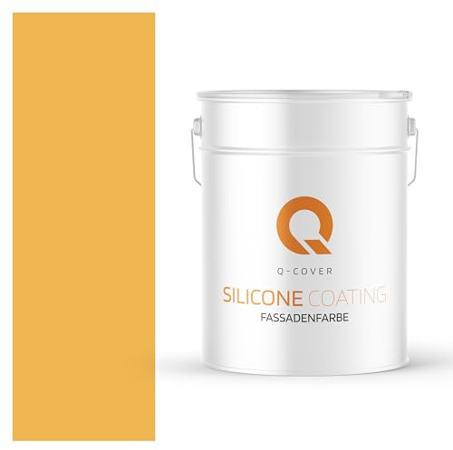 Q-COVER Fassadenfarbe 10 L Honiggelb Silikonharz Fassadenfarbe Außen Wandfarbe Wetterfest