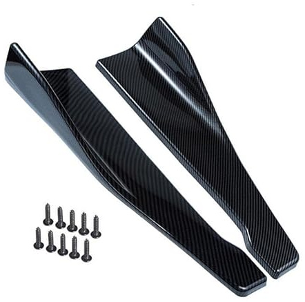 VeroCh 2PCS Coche ABS Faldones Laterales, para Abarth 595 695 595C 124 Spider Grande Punto Abarth Monster (48cm) Falda Lateral Extensión Anti-rasguños divisores Anti choques Splitters Car Accesorios