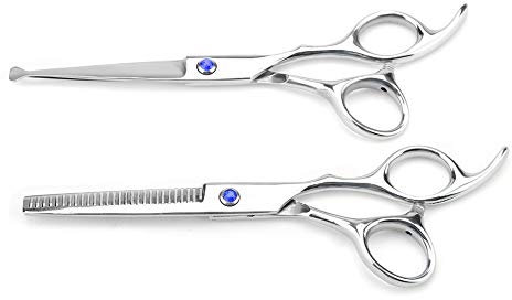 Forbici Professionali per Taglio dei Capelli Set di Forbici per Sfoltire la Famiglia Forbici da Parrucchiere Forbici da Parrucchiere Resistenti Ai Graffi (viti blu)