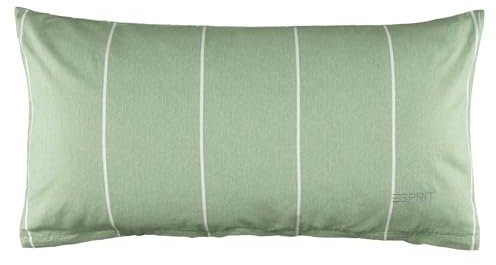 Esprit Home 2er Set Premium Kopfkissenbezug 40x80 Baumwolle - Grün - 2teilig - Kopfkissenbezüge mit Esprit-Logo gestickt - Doubleface - farblich passend zur Bettwäsche mit Reißverschluss