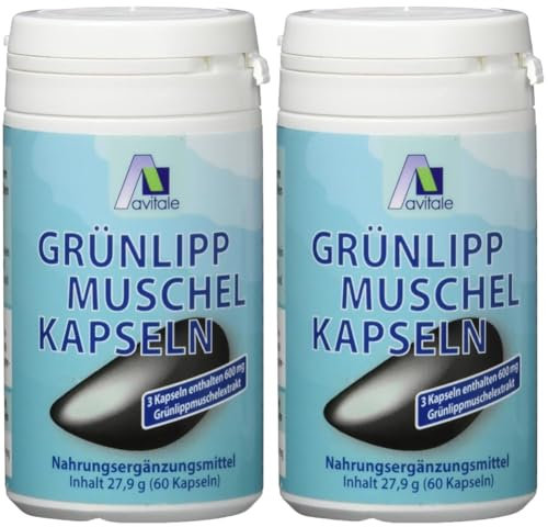 Avitale Grünlipp Muschel Vegi Kapseln, 60 Stück, 2er Pack (1 x 28 g)