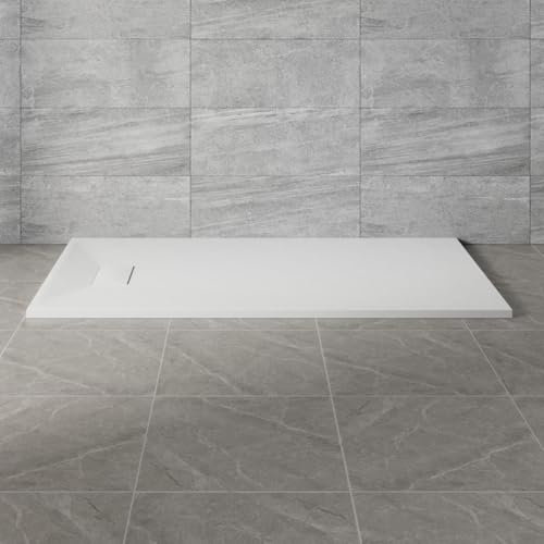 NRG 1500x800mm White SMC Rectangle Shower Tray Slip-Resistance Bathroom Shower Enclosure Base Tray