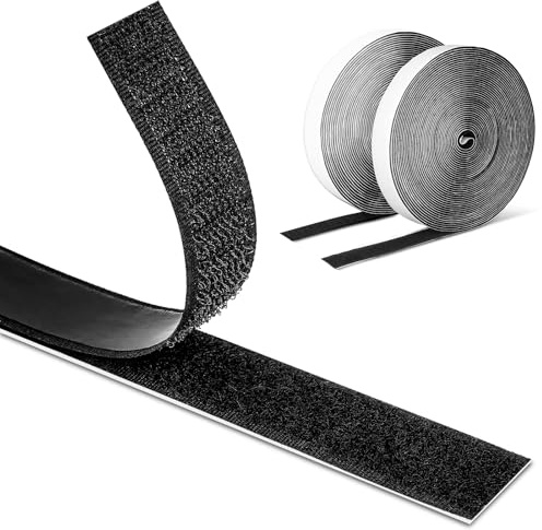 Vonsera kardborreband, självhäftande, polyester, svart, 8 m2 cm
