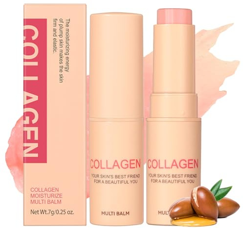 2PCS Collagen Wand Collagen Wrinkle Multi Balm Stick for Face Anti Moisturiser Hydrating Eye Balm Neck Stick Lip Lightening Fine Lines