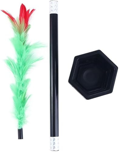 JIzian A Set Black Magic Wand to Flower for Playing Toys Magic Trick Wand Magicians Tricks Toys Close-up Magic Prop Magic Flower Stick Novelty Magic Kits Game Accessories