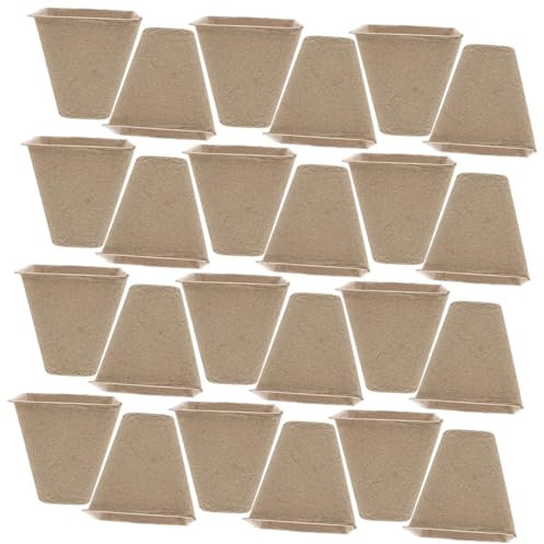 Mikikit 50 Pièces Pots Papier pour Garçon Fille Pots de Germination DIY avec Drainage pour Petites Plantes et Fleurs pour Activités de Jardinage Équipe