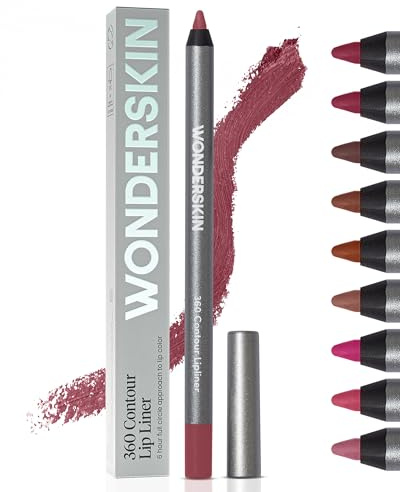 Wonderskin Lipliner Pencil - 360 Contour Lipliner, Long Lasting, Sharpenable, Waterproof and Transfer-Proof Brown Lip Liner Pencil (Mauve)