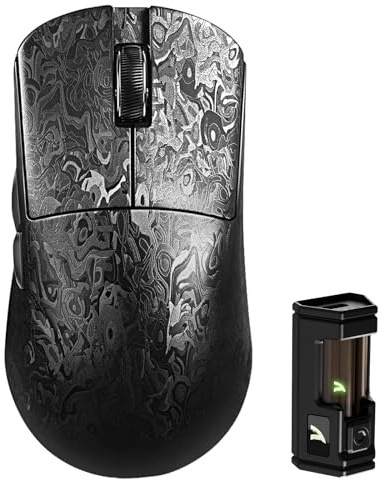 MAMBASNAKE x ATTACK SHARK R11 ULTRA Souris de jeu sans fil en fibre de carbone, 8000 Hz, 49 g super léger, 42 000 DPI, capteur PAW3950MAX, puce nordique 52840, nano-métal, 20 000 FPS