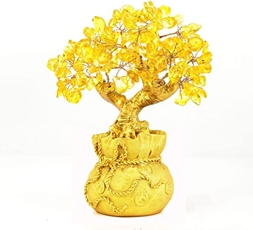 BWINKA Feng Shui Natural Citrine Gemma Cristallo giallo Albero dei soldi Ufficio Ufficio tavolo da casa per fortuna ricchezza, miglior regalo