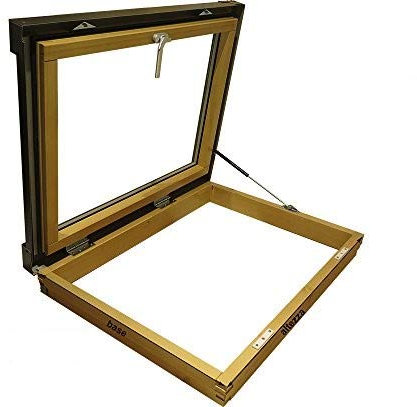 Lucernario per Tetto Finestra per Mansarda Apertura a Libro Porta in Legno Alluminio. Abbaino Certificato. Tutte le Dimensioni. Doppio Vetro. Antigrandine Sicurezza. Garanzia 10 anni. Misura 78X98
