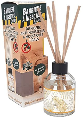 BARRIERE A INSECTES Green Diffuseur anti-moustiques-80 ML + 6 bâtonnets, Nicht Zutreffend