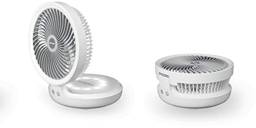MACOM Enjoy & Relax 990 Compact Cordless Fan Ventilatore da tavolo ricaricabile USB, diametro da 19 cm, bianco