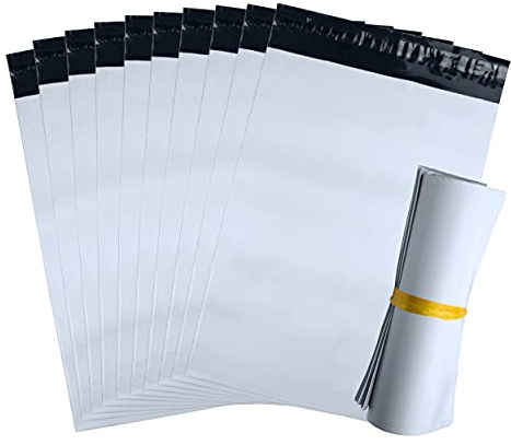 iboo 100 enveloppes blanches opaques 28 x 42 cm, pochettes d'expéditions plastique, Solide, inviolable et imperméable (lot de 100,