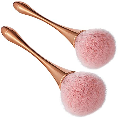Super Large Mineral Powder Brush, Bronzer Kabuki Makeup Brush, Soft Fluffy Foundation Brush, Professional Powder Brush and Blush Brush for Daily Makeup (Grade color-2 Pcs)