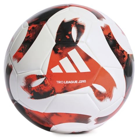 Adidas Unisex Kids Ball (Laminated) Tiro Junior 290 League Football, White/Black/Team Solar Orange, HT2424, 4
