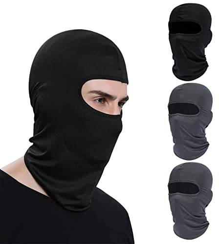 SPOKKI 4 Stück Sturmhaube Balaclavas Gesichtsmaske Schwarz und Grau Skimaske Motorrad Sturmhaube UV Schutz Sturmmaske MTB Full Coverage für Frauen Männer Outdoor Sport Winter Sommer (2Schwarz+2Grau)