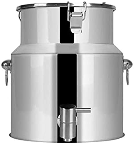 DIE Stainless Steel Milk Can 5L/9L/14L Wine Pail Bucket Tote Jug Oil Barrel Tank with Sealed Lid and Spigot Milk Churn Can,14L,Constructive23
