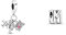PANDORA Moments 799435C01 Flugzeug, Globus und Koffer Charm-Anhänger & Moments Buchstabe M - wendbares Alphabet-Charm