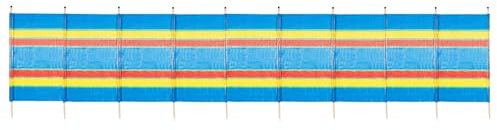 BONAFIDE Multi-Coloured Wind Breaks, 4 5 6 8 10 Wooden Pole Wind Breakers For Beach, Unique Camping Windbreaker, Caravan Windbreakers, Privacy Screen Wind Breakers Camping (10 POLE)