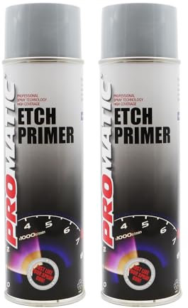 PROTOUCH 2x Promatic Etch Primer Spray Aerosol, 500ml, Offers Excellent Adhesion, Fast Drying, Smooth Finish, Corrosion Resistant, High Opacity