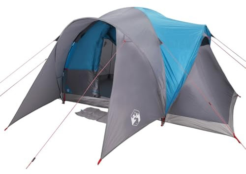 vidaXL Kuppel-Familienzelt 6 Personen Blau Wasserdicht, Campingzelt, Gartenzelt, Wanderzelt, Zelt, wasserdichtes Zelt, tragbares Zelt, Outdoor Zelt