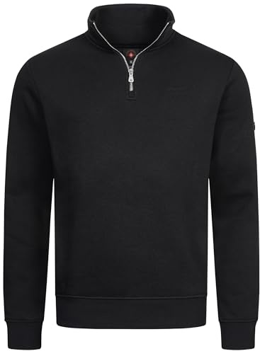 Höhenhorn Troiberg herrtröja 1/4 dragkedja sweatshirt troyer med krage, svart, XL