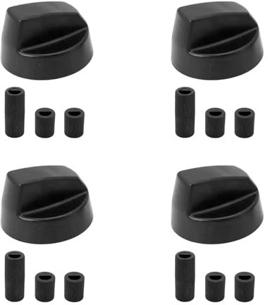 FortuneGlobe Pack Universal Control Knobs with 12 Adapters, universal negro para 6 cm todas las marcas de hornos