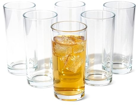 Amazon Basics Bicchieri, Set di 6 Pezzi, 444ml, Lavabili in Lavastoviglie