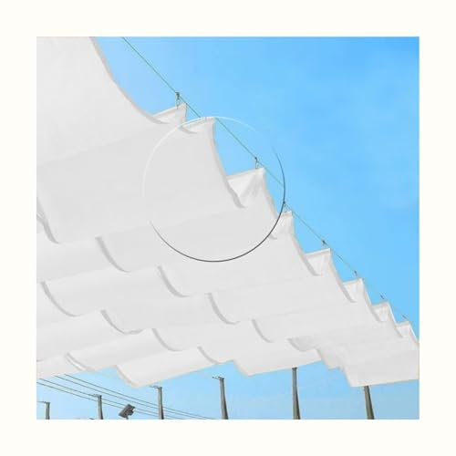Voile d'ombrage imperméable et rétractable en forme de U pour extérieur, 3 x 8 m (l x L) pour jardin, terrasse, terrasse et piscine