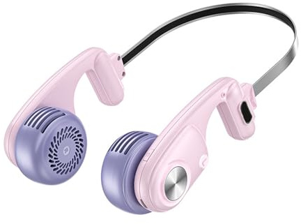 Dasbsug Ventilatore da collo senza lama regolabile a 5 velocità USB ricaricabile leggero ventilatore portatile ergonomico dispositivo di raffreddamento indossabile USB ricaricabile collo