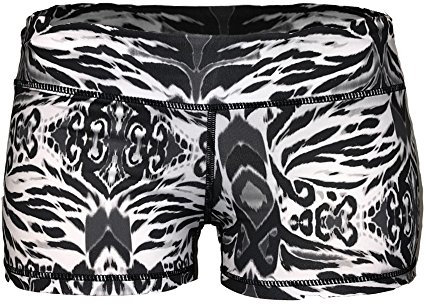 Epic MMA Gear Damen 7,6 cm Stretch Booty Shorts Fitness WOD Yoga Laufen - Schwarz - X-Klein