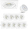 linovum 10 Stück flache Einbau Spots LED Set weiß quadratisch inkl. 4W LED Modul neutralweiß wechselbar - Einbautiefe 36 mm