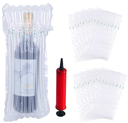 Aufblasbare Verpackung,10er-Pack Weinflaschenverpackung,Luftsäulenkissenbeutel,aufblasbare Verpackung zum Verpacken und sicheren Transport von Glasflaschen