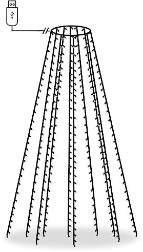 vidaXL Red de Luces de Árbol de Navidad, Adorno Luminoso con 250 Leds, Luces Decorativas para Árboles de Navidad Fiestas, Azul 250 cm